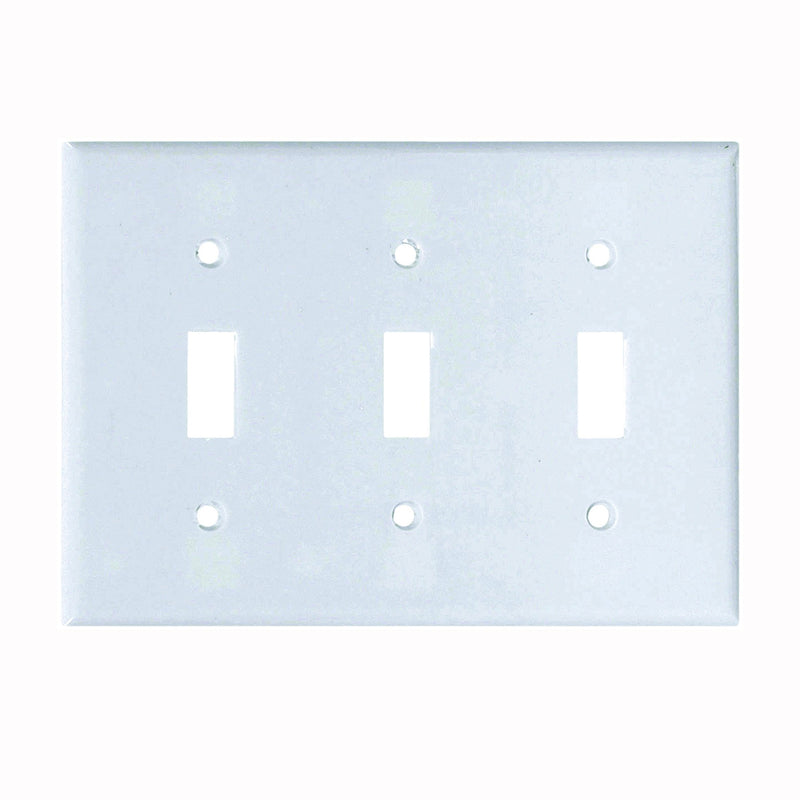 Eaton Wiring Devices Wallplate 4-1/2 in L 6-3/8 in W 3-Gang Thermoset White High-Gloss