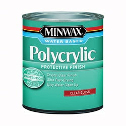 Minwax Polycrylic Protective Finish Paint Gloss Liquid Crystal Clear 0.5 pt Can