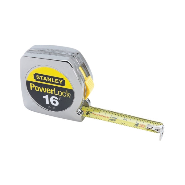 STANLEY Measuring Tape 16 ft L Blade 3/4 in W Blade Steel Blade ABS Case Chrome Case