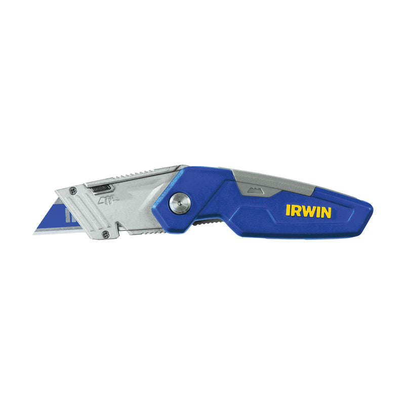 IRWIN Utility Knife 2-1/2 in L Blade Bi-Metal Blade Straight Handle Blue Handle