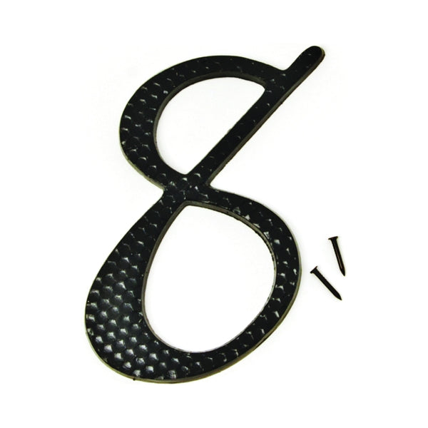 HY-KO House Number Character: 8 4-3/4 in H Character 2-3/4 in W Character Black Character Aluminum