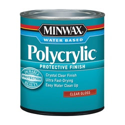 Minwax Polycrylic Protective Finish Paint Gloss Liquid Crystal Clear 1 qt Can