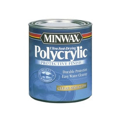 Minwax Polycrylic Protective Finish Paint Semi Gloss Liquid Crystal Clear 1 qt Can