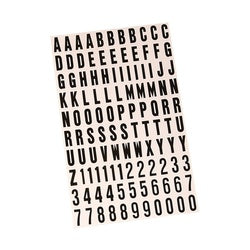 HY KO Packaged Number and Letter Set 3/4 in H Character Black Character White Background Vinyl