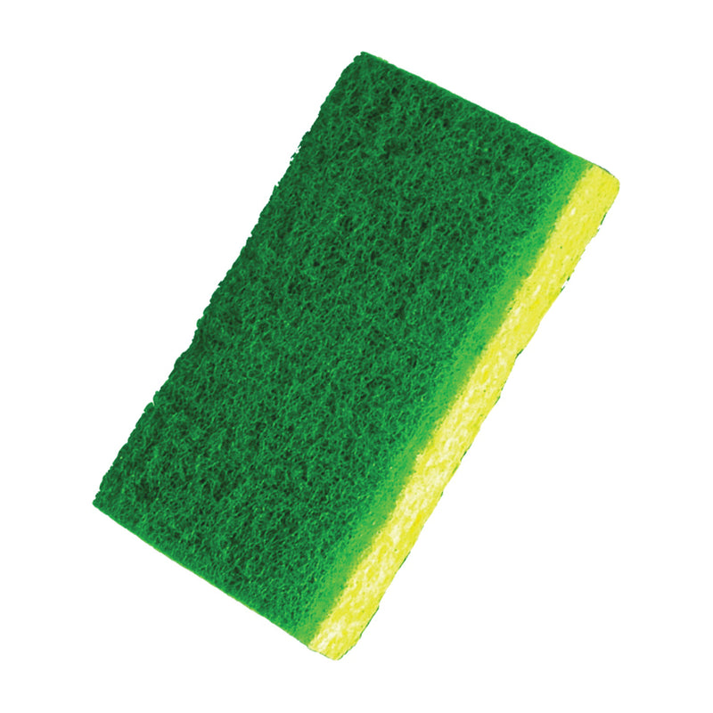 BIRDWELL Scouring Pad 4-1/2 in L 2-7/8 in W Green/Yellow