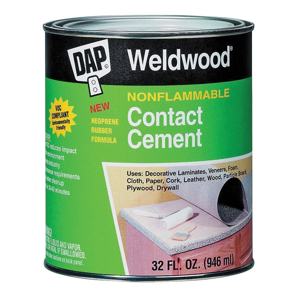 WELDWOOD Contact Cement Liquid Slight White 1 qt Can