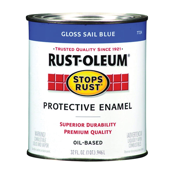 RUST-OLEUM STOPS RUST Protective Enamel Gloss Sail Blue 1 qt Can