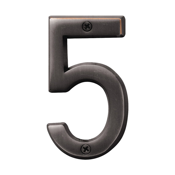 HY-KO Prestige House Number Character: 5 4 in H Character Bronze Character Solid Brass