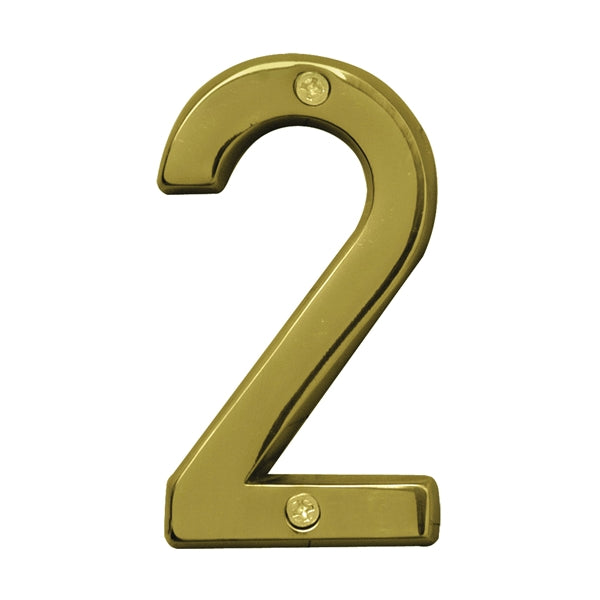 HY-KO Prestige House Number Character: 2 4 in H Character Brass Character Brass