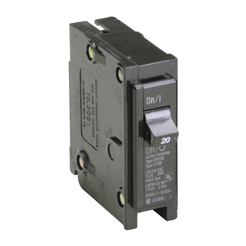 Cutler-Hammer Circuit Breaker Miniature Type BR 20 A 1-Pole 120/240 V Thermal Magnetic Trip