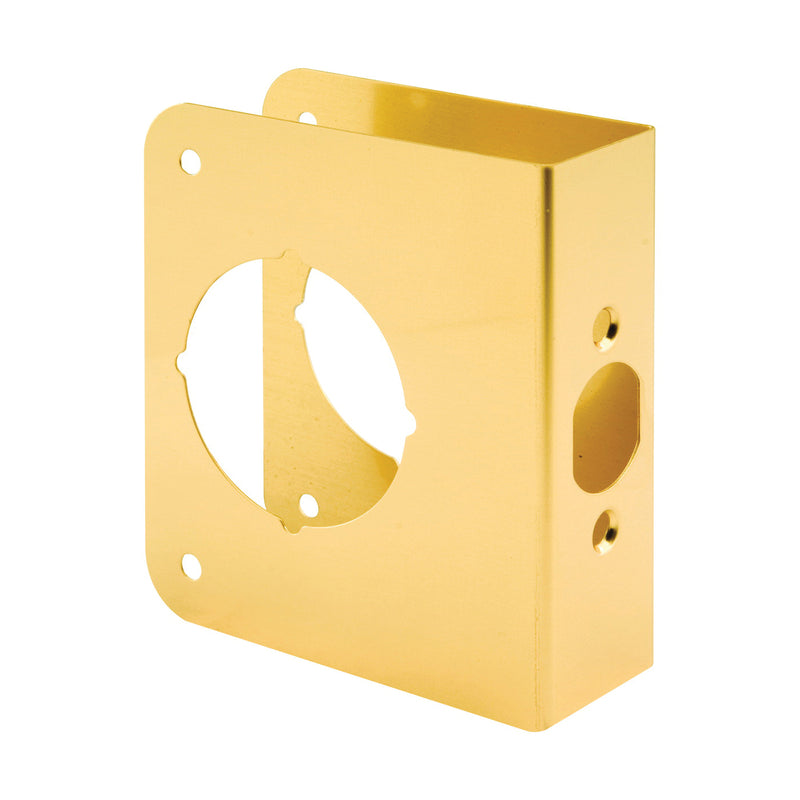 Prime-Line Lock and Door Reinforcer 2-3/8 in Backset 1-3/8 in Thick Door Brass Brass 4-1/2 in H