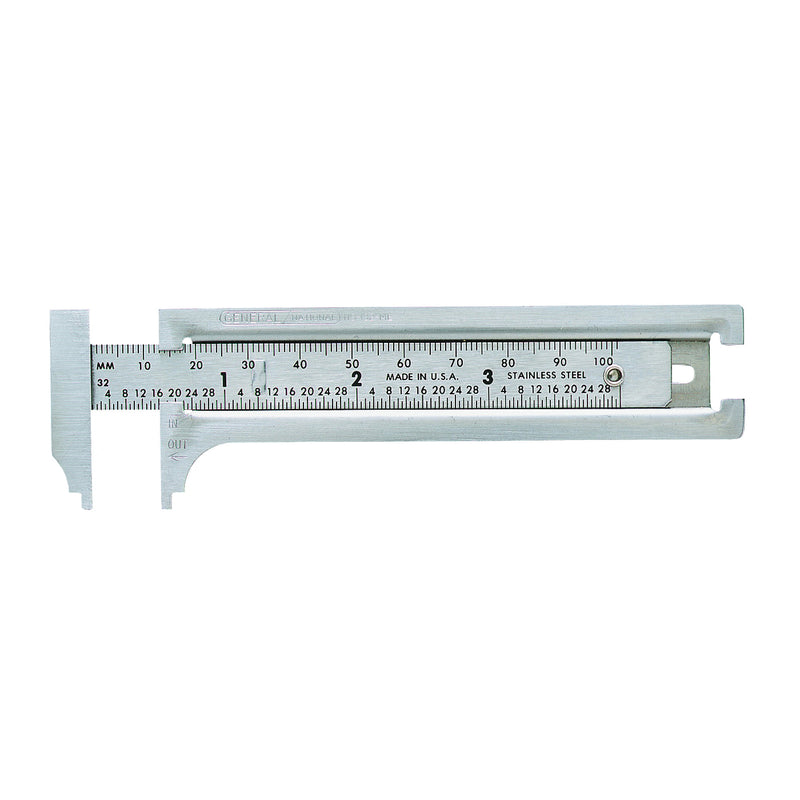 Small Calipers Graduated GENERAL Slide Caliper 0 to 3 in SAE Graduation Steel