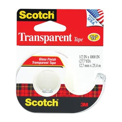 Scotch Transparent Tape 1100 in L 1/2 in W Acetate Backing