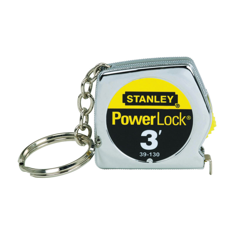 STANLEY Measuring Tape 3 ft L Blade 1/4 in W Blade Steel Blade ABS Case Chrome Case