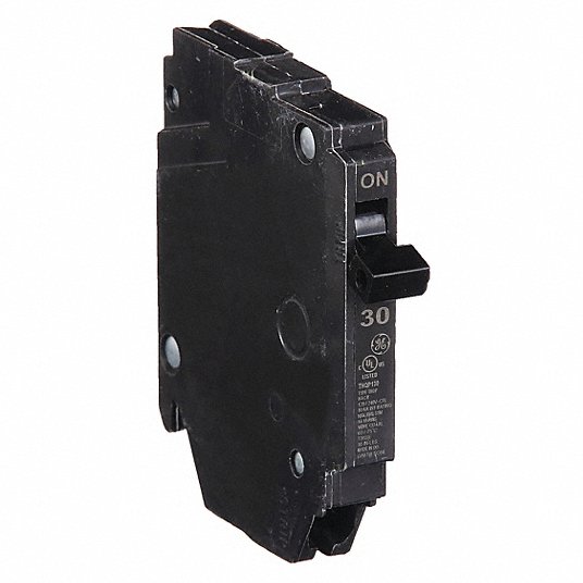 GE Circuit Breaker Miniature Standard 30 A 1-Pole 120/240 VAC Plug-In Mounting