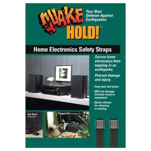 QuakeHold Adjustable Electronic Safety Strap Nylon Black