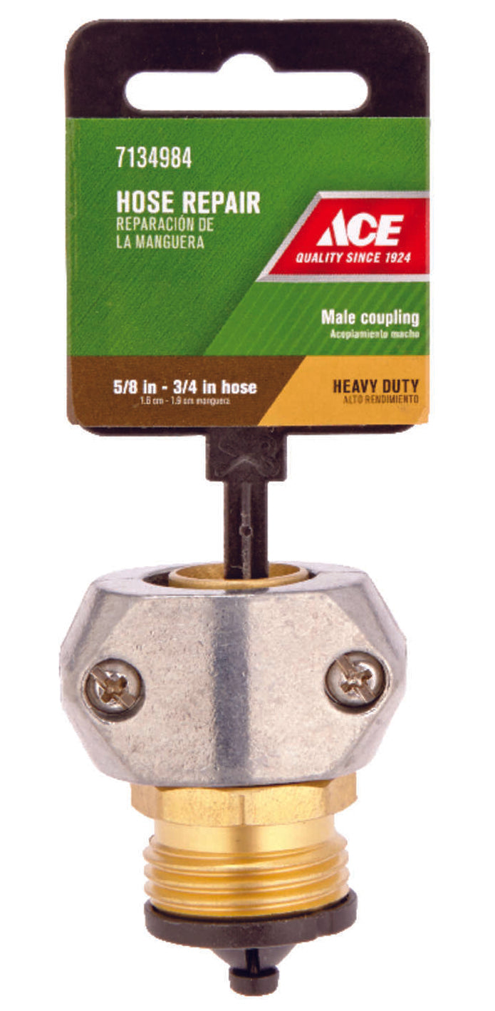 GILMOUR MFG Hose Mender Clamp Coupling 5/8 x 3/4 in Threaded Brass/Zinc