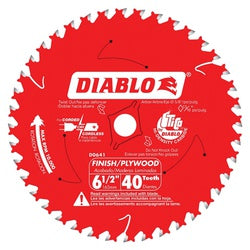 Diablo Circular Saw Blade 6 1/2 in Dia 5/8 in Arbor 40 Teeth Applicable Materials: Hardwood Plywood