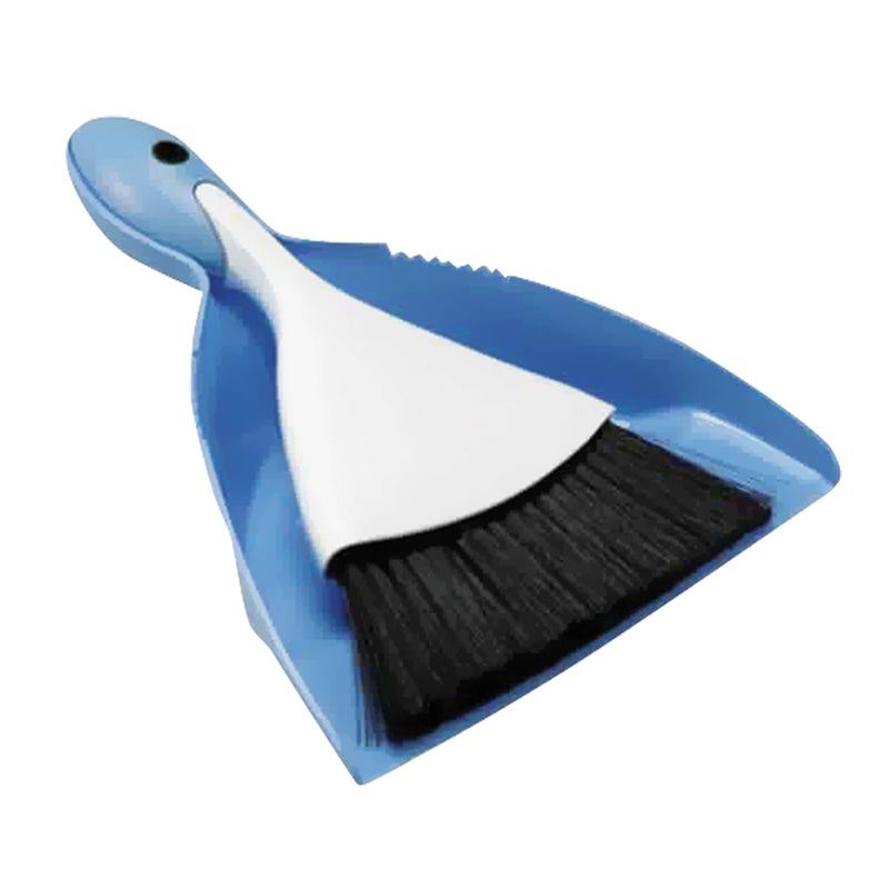 Simple Spaces Dust Broom 6-3/4 in Sweep Face Ergonomic Handle Plastic/TPE Handle White/Blue