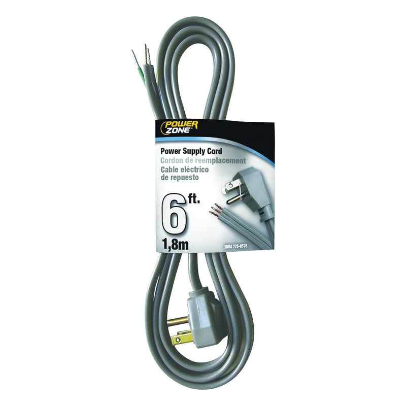 PowerZone Power Cord 5-15P 6 ft L 13 A 125 V Gray