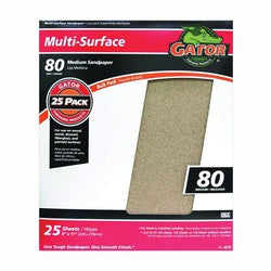 Gator Sanding Sheet 11 in L 9 in W 80 Grit Medium Aluminum Oxide Abrasive