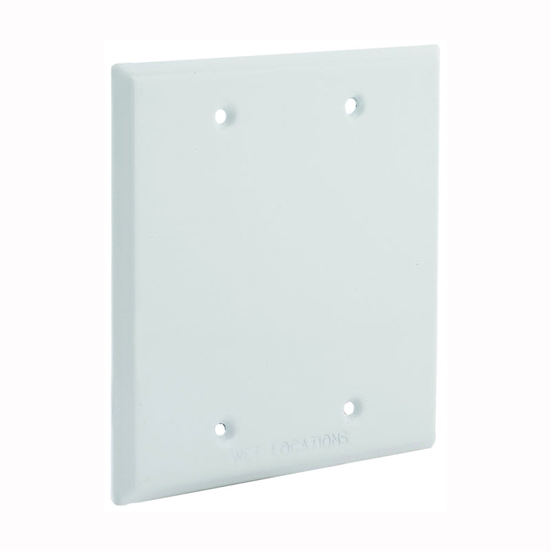 HUBBELL Cover 4-1/2 in L 4-1/2 in W Metal White Powder-Coated