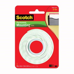 Scotch Mounting Tape 75 in L 1/2 W White