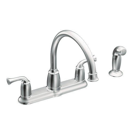 Moen Banbury Kitchen Faucet 1.5 gpm 4-Faucet Hole Metal Chrome Deck Mounting 8 in Faucet Centers