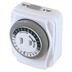 PowerZone Electromechanical Timer 15 A 125 V 1875 W 1 Outlet 24 hr Time Setting 24 hr Cycle