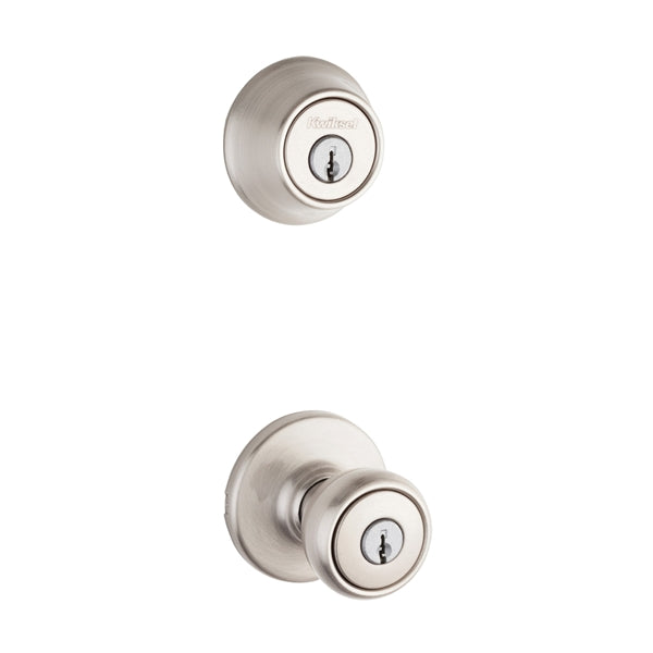 Kwikset Door Entry Lockset 3 Grade Keyed Key Satin Nickel 2-3/8 x 2-3/4 in Backset K6 Keyway