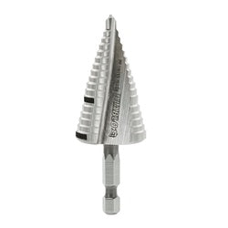 Diablo Step Drill Bit 7/8 to 1 1/8 in Dia 3 1/32 in OAL Dual Flute 1/4 in Dia Shank Hex Shank