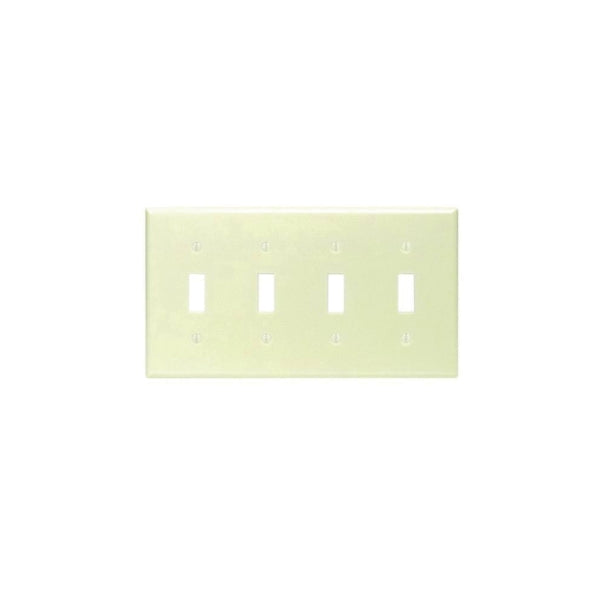 Leviton Wallplate 4-1/2 in L 2-3/4 in W 4-Gang Thermoset Ivory Smooth