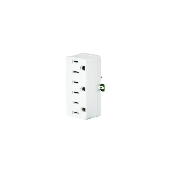 Leviton Outlet Adapter 2-Pole 15 A 125 V 3-Outlet NEMA: 5-15R White