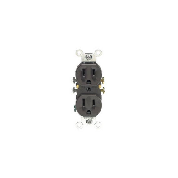 Leviton Duplex Receptacle 2-Pole 15 A 125 V Push-In Side Wiring NEMA: 5-15R Brown