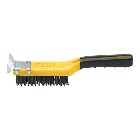 ALLWAY TOOLS Wire Brush Carbon Steel Bristle Black Bristle 1 in L Trim Wood Handle Curved Handle