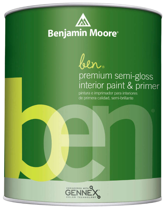 Benjamin Moore ben Interior Paint Semi-Gloss White 1 qt