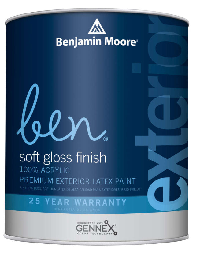 Benjamin Moore ben Exterior Paint Soft Gloss Medium Base 1 qt