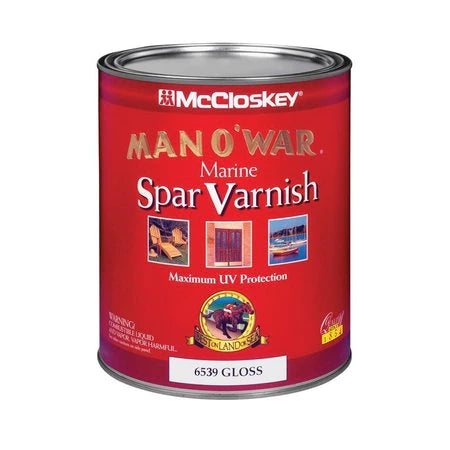 McCloskey Man O'War Marine Spar Varnish Gloss Clear 1 qt