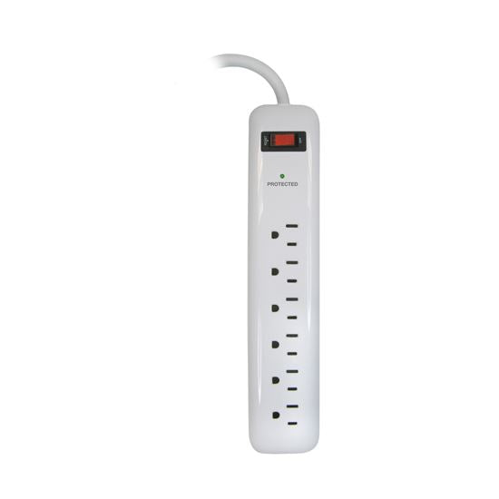 PowerZone Surge Protector 15 A 6-Outlet 750 J White